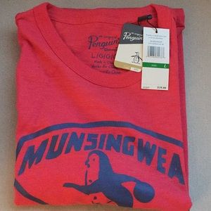 Men's Penguin brand red tee size Large